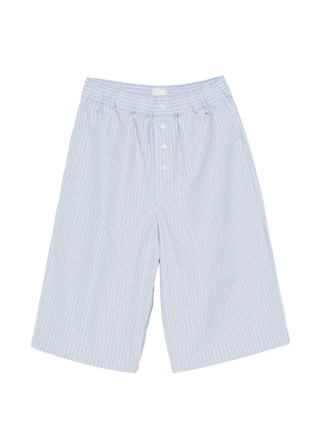  Bellerose Striped Button-up Shorts - Blue 