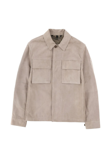  Belstaff Leather Shirt Jacket - Neutrals 