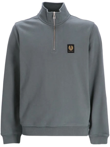  Belstaff Logo-patch Short-zip Sweatshirt - Green 