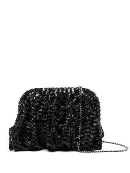  Benedetta Bruzziches Beaded Pleated Clutch Bag - Black 