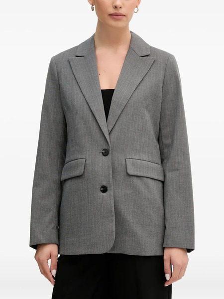  Benetton Button Pinstripe Blazer Jacket - Grey 