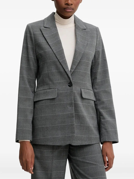  Benetton Plaid Pocket Blazer - Grey 