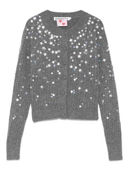  Bernadette Cable-knit Cardigan - Grey 