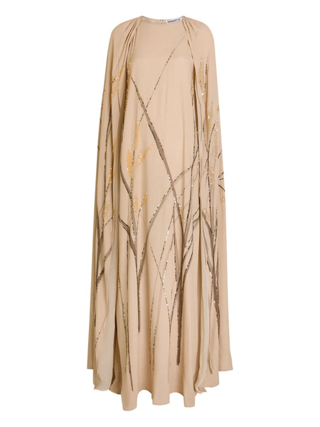  Bernadette Embroidered Cape Dress - Neutrals 