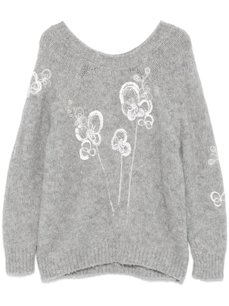  Bernadette Floral-motif Sweater - Grey 