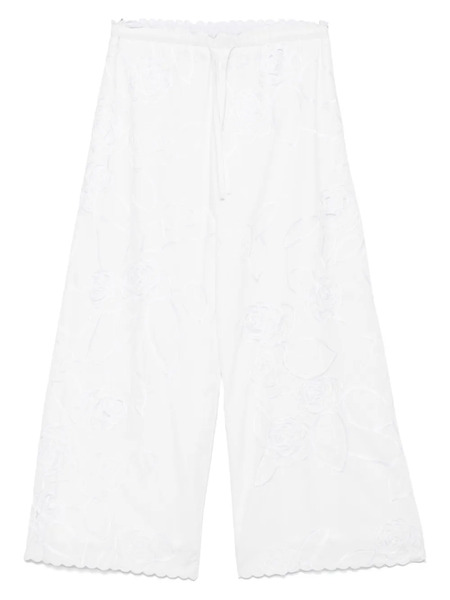  Bernadette Petit Beurre-embroidered Trousers - White 