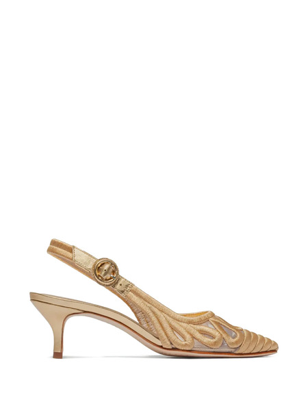  Bernardo Madinah Embroidered Slingback Pumps - Gold 