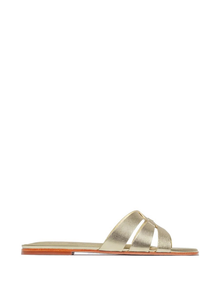  Bernardo Oxford Woven Flat Sandals - Gold 