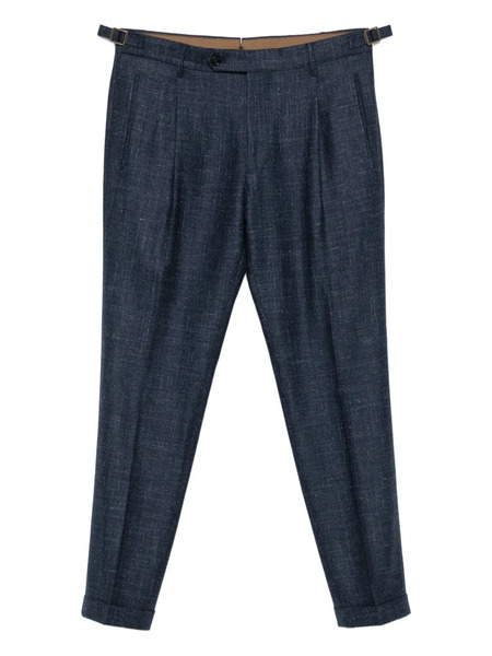  Berwich Pleated Side-adjuster Trousers - Blue 