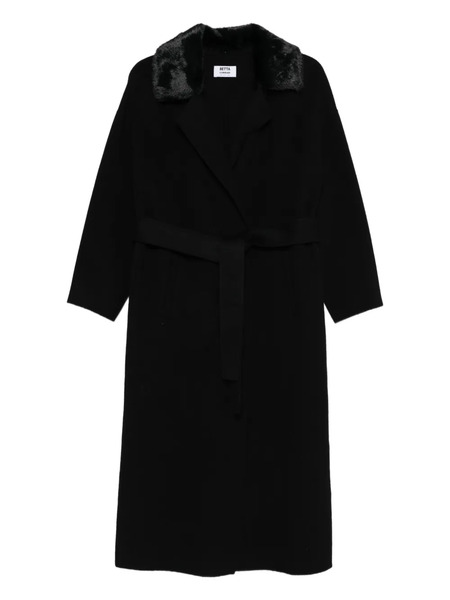  Betta Corradi Contrasting-collar Belted Coat - Black 