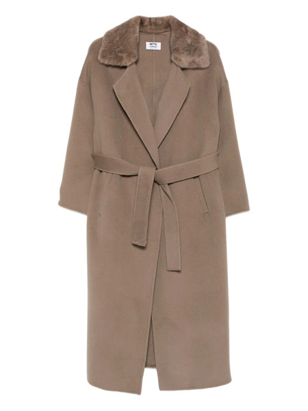  Betta Corradi Panelled-collar Belted Coat - Neutrals 
