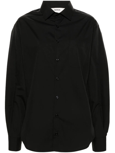  Bettter Asymmetric Poplin Shirt - Black 