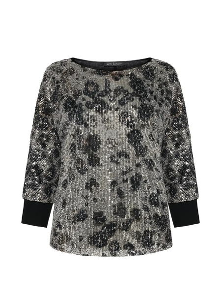  Betty Barclay Sequin Animal-print Blouse - Silver 