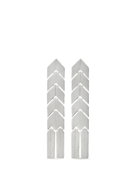  Bevza Spikelet Flat Earrings - Silver 