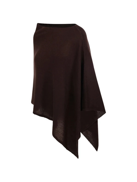  Beyou Draped Poncho - Brown 