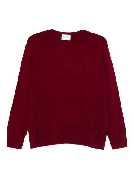  Beyou Side-split Cashmere Sweater - Red 