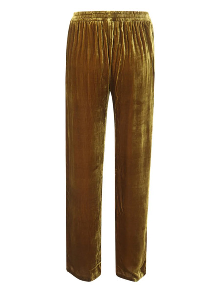  Bianco Levrin Velvet Elasticated-waist Trousers - Yellow 