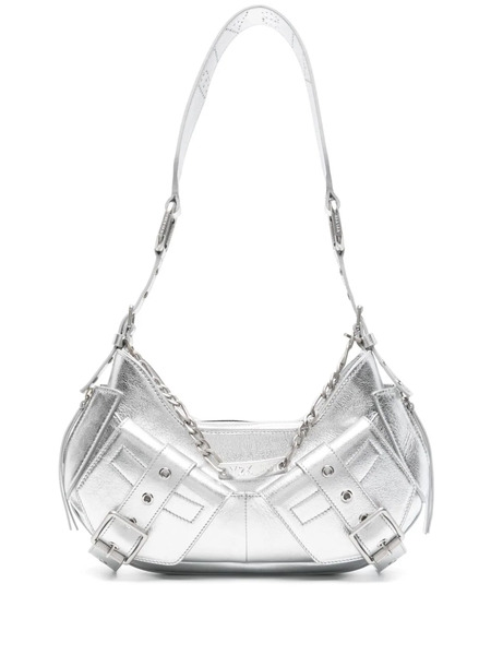  Biasia Y2k Leather Shoulder Bag - Silver 
