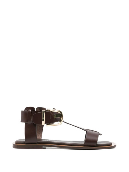  Bibi Lou Buckle Leather Sandals - Brown 