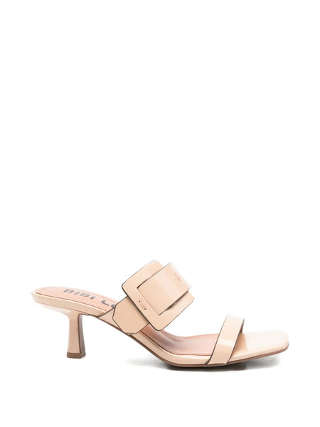  Bibi Lou Buckled Leather Mules - Neutrals 