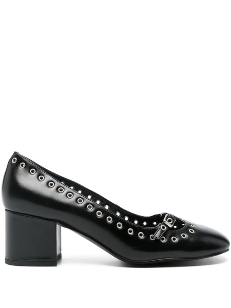  Bibi Lou Eyelet-detail Block-heel Pumps - Black 