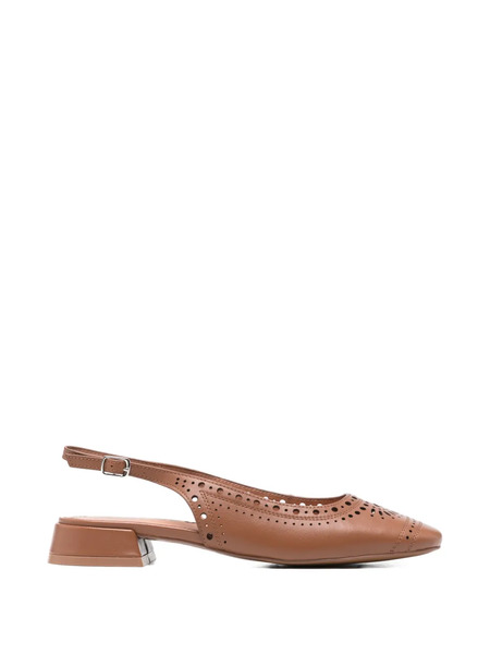  Bibi Lou Laser-cut Slingback Ballet Flats - Brown 