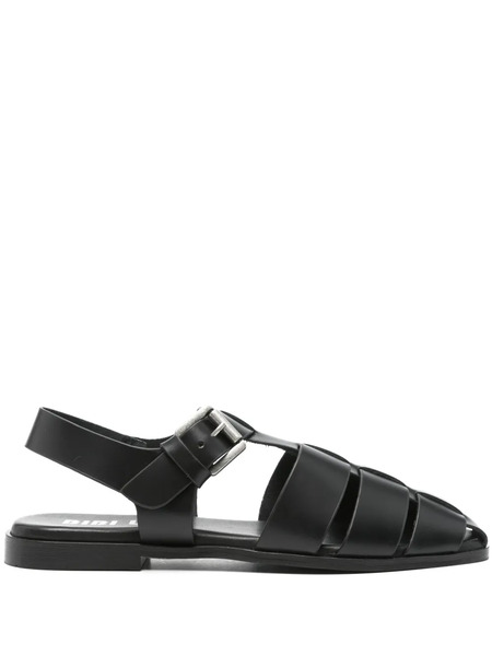  Bibi Lou Leather Flat Sandals - Black 