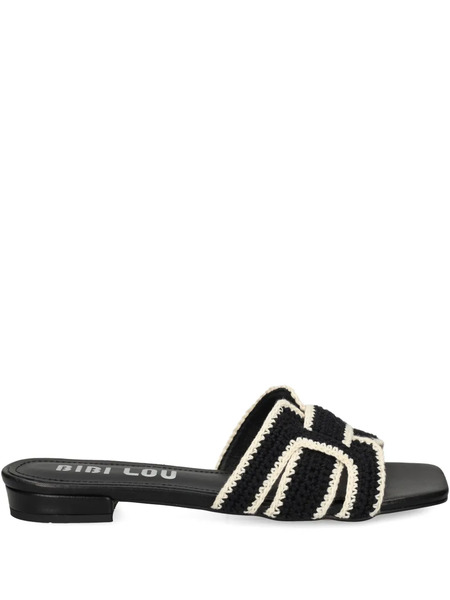  Bibi Lou Leather Flat Sandals - Black 