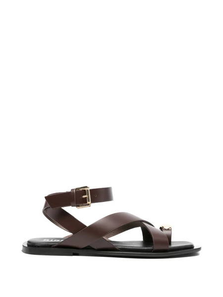  Bibi Lou Vaz Flat Buckle Strap Sandals - Brown 