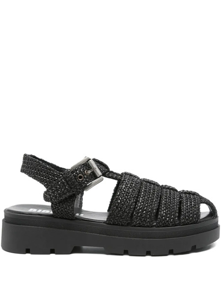  Bibi Lou Woven-texture Flat Sandals - Black 