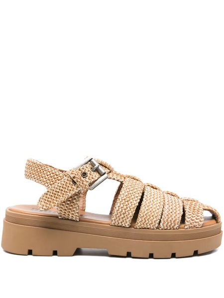  Bibi Lou Woven-texture Flat Sandals - Brown 