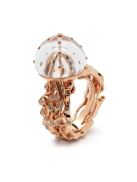  Bibi Van Der Velden 18kt Rose Gold Jellyfish Diamond Ring - Pink 