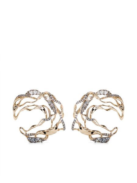 Bibi Van Der Velden 18kt Yellow Gold Smoulder Diamonds Earrings 