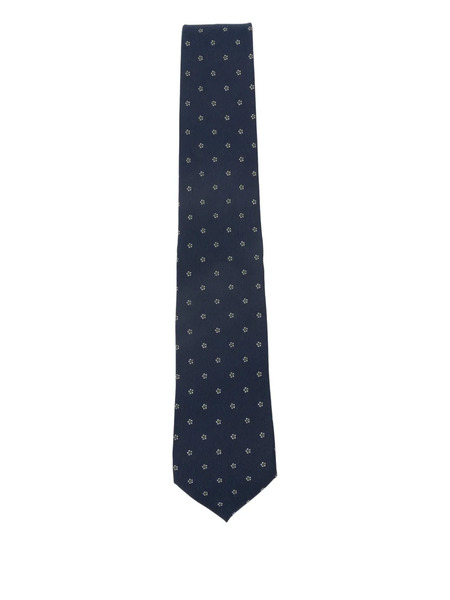  Bigi Milano Floral-pattern Silk Tie - Blue 