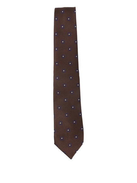  Bigi Milano Floral-pattern Silk Tie - Brown 