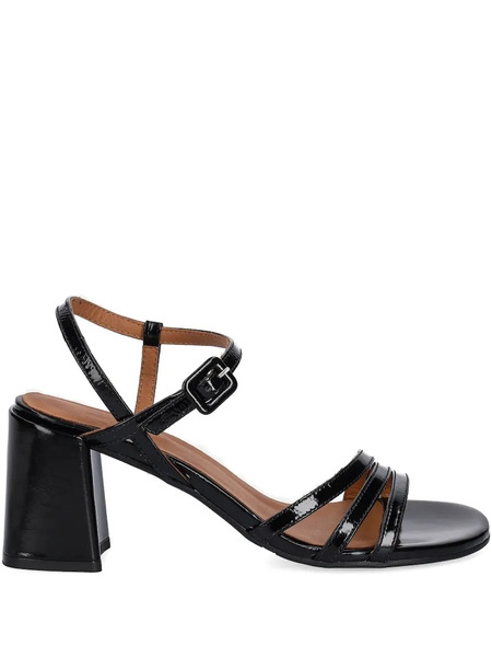 Billi Bi 75mm Patent-leather Ankle-strap Heeled Sandals - Black 