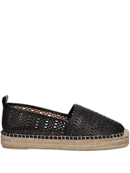 Billi Bi Perforated-leather Espadrilles - Black 