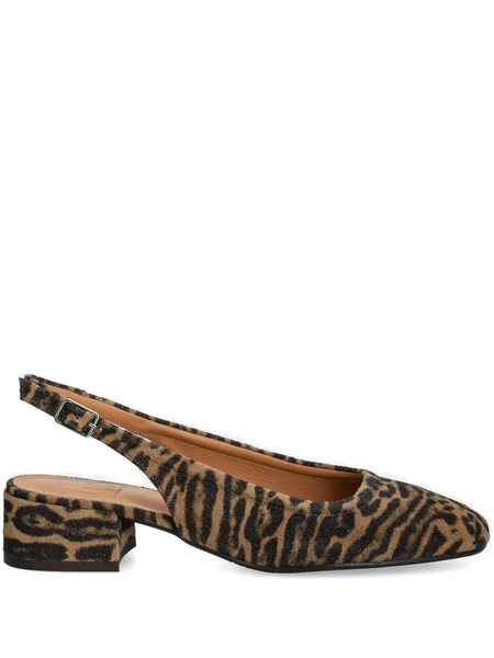  Billi Bi Slingback Leopard Print Pumps - Brown 