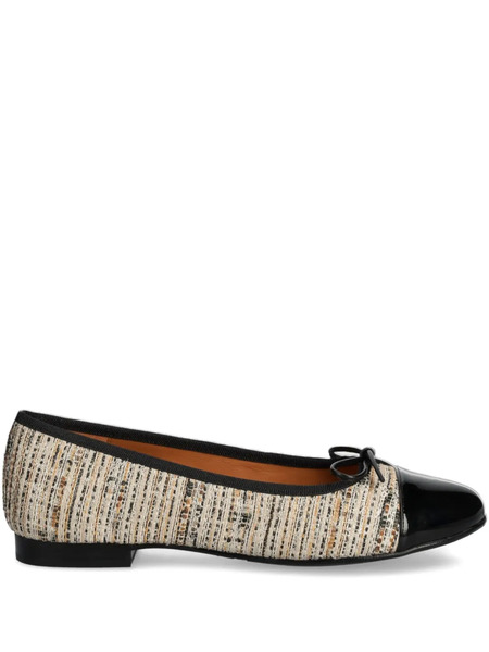  Billi Bi Tweed Cap-toe Flat Pumps - Neutrals 