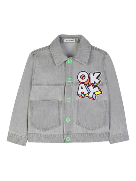  Billieblush Appliqué-detail Denim Jacket - Grey 