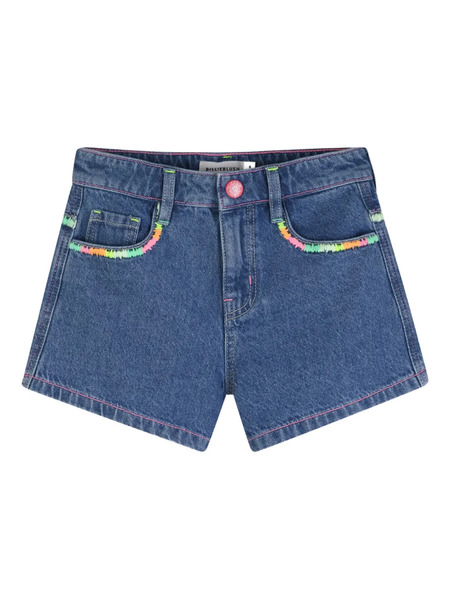  Billieblush Embroidered-detail Denim Shorts - Blue 
