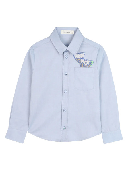  Billieblush Embroidered Pocket Shirt - Blue 