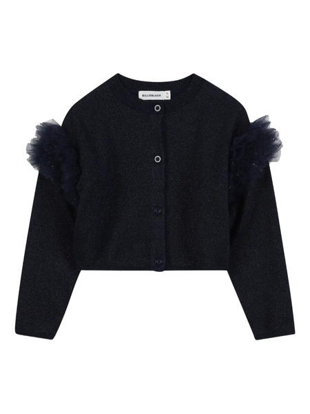  Billieblush Glitter Tulle-sleeve Cardigan - Grey 