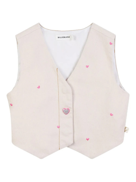  Billieblush Heart-embroidered Vest - Neutrals 
