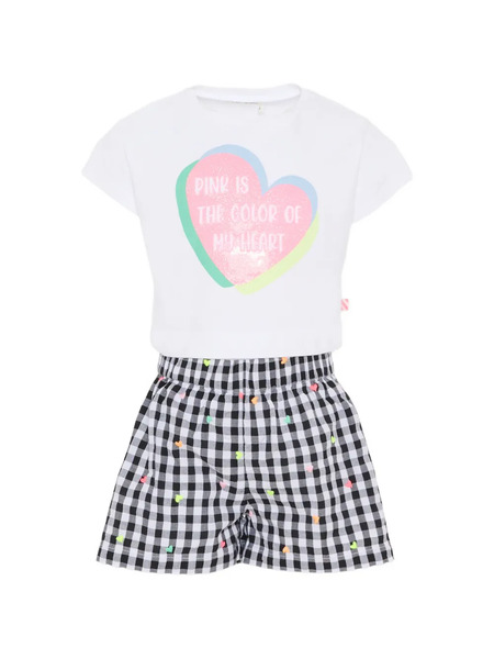  Billieblush Heart-motif Checkered Playsuit - White 