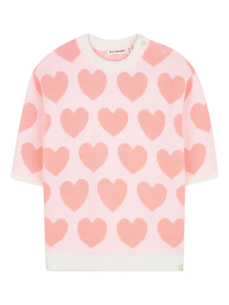  Billieblush Heart-pattern Long-sleeve Dress - Neutrals 