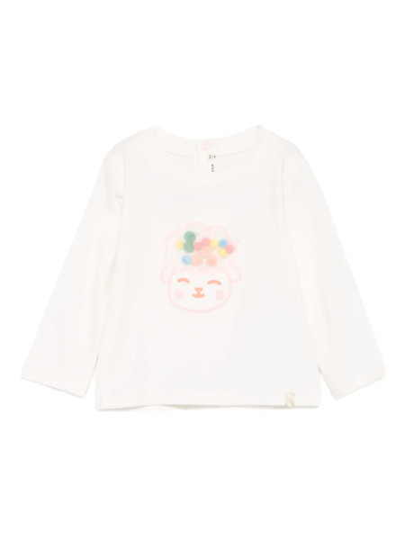  Billieblush Lamb-applique Long-sleeve Top - Neutrals 