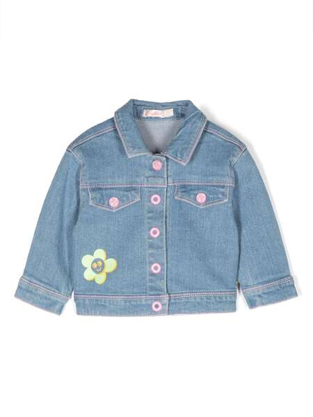  Billieblush Logo-print Denim Jacket - Blue 