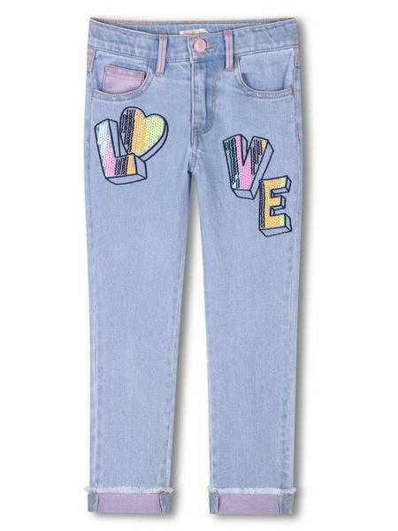  Billieblush Love-embroidered Jeans - Blue 