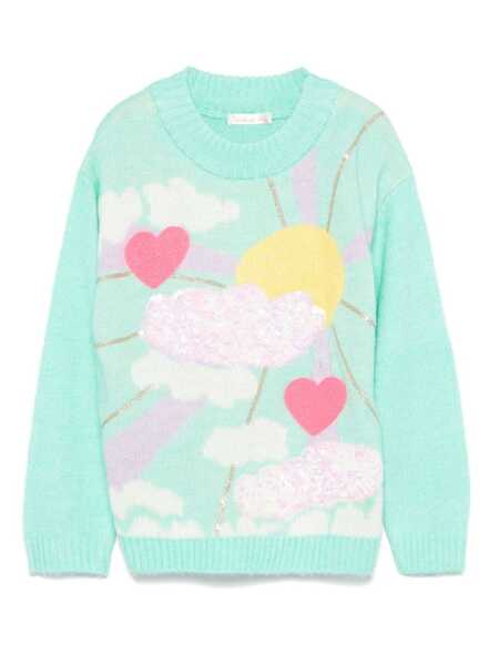  Billieblush Pattern-jacquard Sweater - Green 
